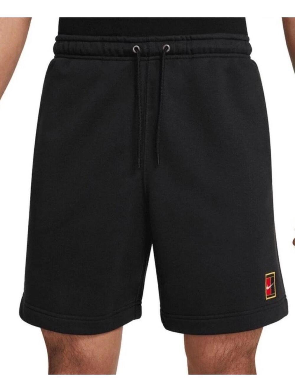 $70 Nike Men’s Court Heritage Dri-FIT Fleece Tennis Shorts Black HM6768 XL